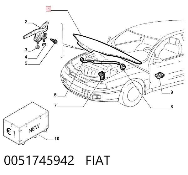 Maska silnika Fiat Bravo I