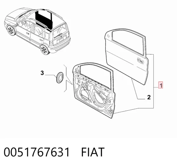 Drzwi przednie lewe Fiat Panda II