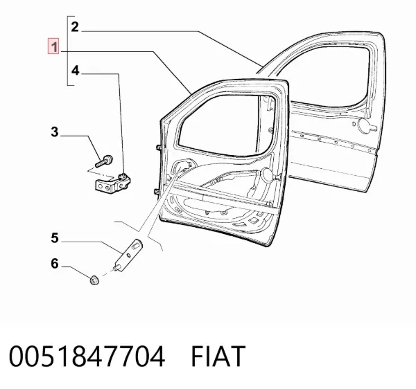 Drzwi przednie prawe Fiat Doblo I