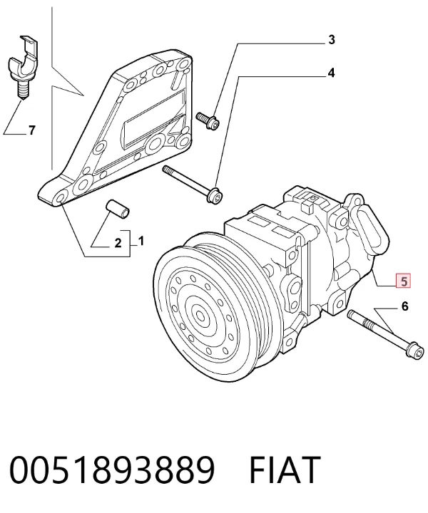 Sprężarka klimatyzacji 0051893889 Fiat/Alfa/Lancia