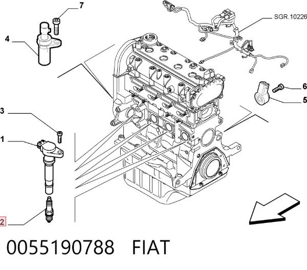 Świeca zapłonowa 0055190788 Fiat/Alfa/Lancia