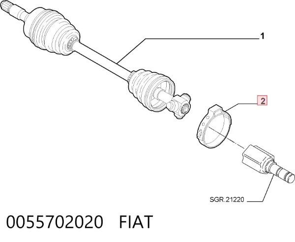 Pedał przyspieszenia (gazu) 0055702020 Fiat/Alfa/Lancia