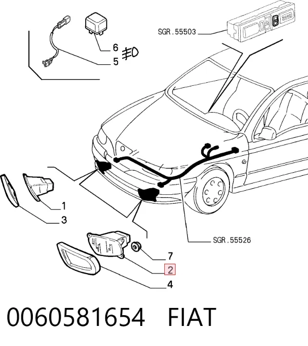 Lampa przeciwmgielna lewa Alfa Romeo 146 930