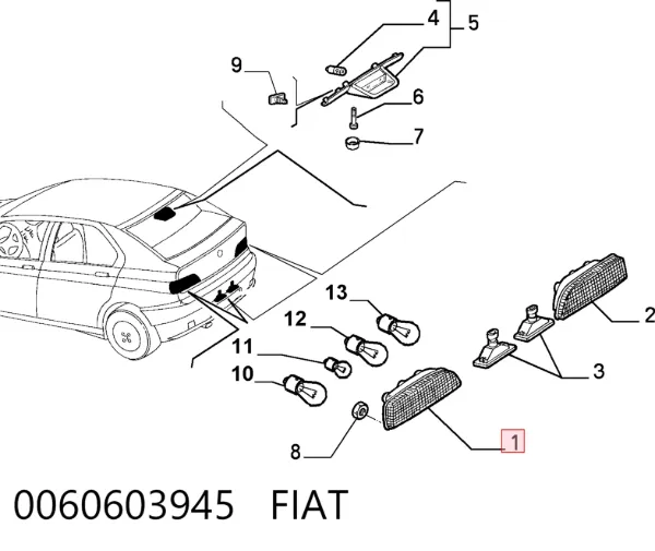 Lampa zespolona tylna lewa Alfa Romeo 146 930