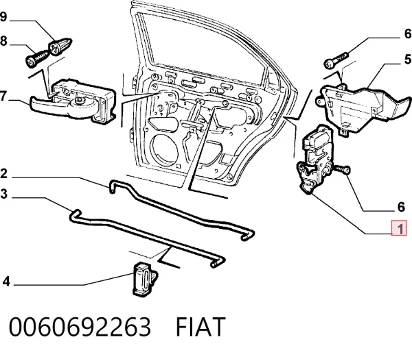 Zamek drzwi tylnych prawych Alfa Romeo 156 932