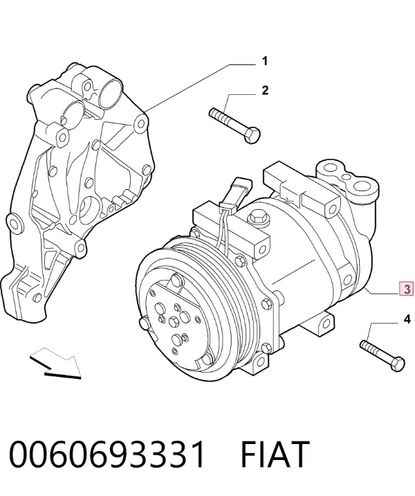 Sprężarka klimatyzacji 0060693331 Fiat/Alfa/Lancia