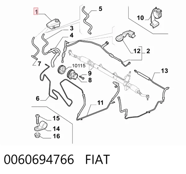 Zbiornik płynu wspomagania 0060694766 Fiat/Alfa/Lancia