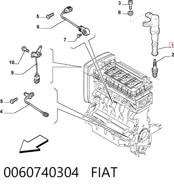 Cewka zapłonowa 0060740304 Fiat/Alfa/Lancia