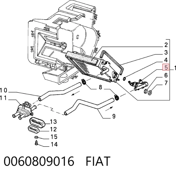 Zawór nagrzewnicy (ogrzewacza) 0060809016 Fiat/Alfa/Lancia