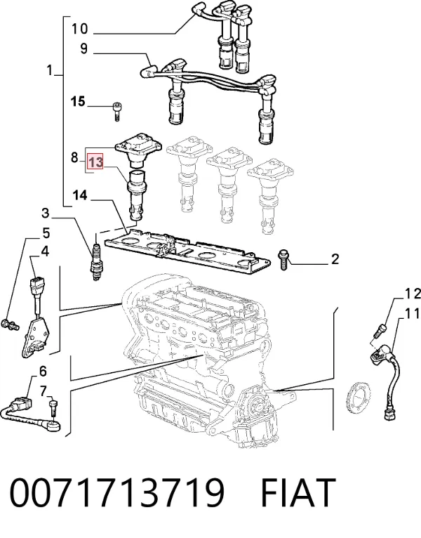 Końcówka świecy zapłonowej 0071713719 Fiat/Alfa/Lancia