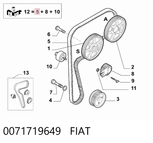 Pasek rozrządu 0071719649 Fiat/Alfa/Lancia