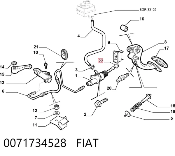 Cylinder sprzęgła główny 0071734528 Fiat/Alfa/Lancia