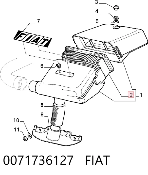 Filtr powietrza 0071736127 Fiat/Alfa/Lancia