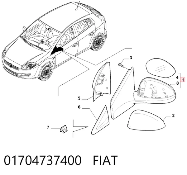 Lusterko wsteczne lewe Fiat Bravo II