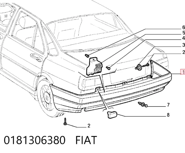 Zderzak tylny Fiat Tempra 159