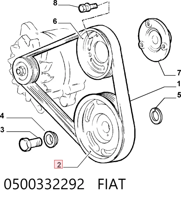 Koło pasowe wału korbowego 0500332292 Fiat/Alfa/Lancia