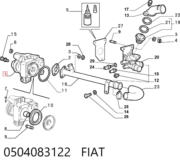 Pompa chłodząca wodna 0504083122 Fiat/Alfa/Lancia