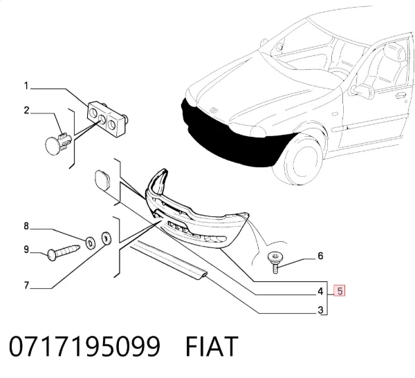 Zderzak przedni 0717195099 Fiat/Alfa/Lancia