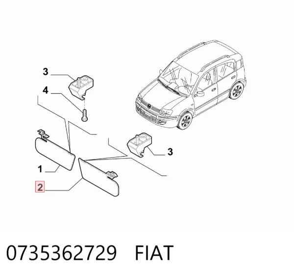Osłona przeciwsłoneczna 0735362729 Fiat/Alfa/Lancia