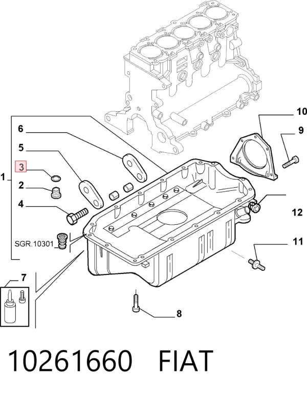 Uszczelka korka miski olejowej 10261660 Fiat/Alfa/Lancia