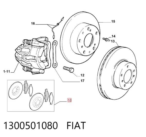 Tarcza hamulcowa przednia 1300501080 Fiat/Alfa/Lancia