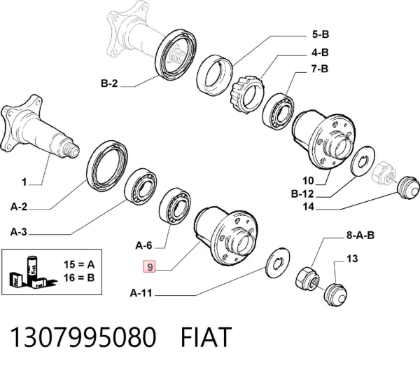 Piasta tylna 1307995080 Fiat/Alfa/Lancia