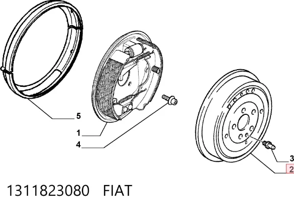 Bęben hamulcowy tylny 1311823080 Fiat/Alfa/Lancia
