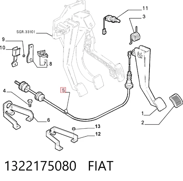 Linka sprzęgła 1322175080 Fiat/Alfa/Lancia