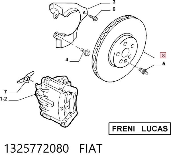 Tarcza hamulcowa przednia 1325772080 Fiat/Alfa/Lancia