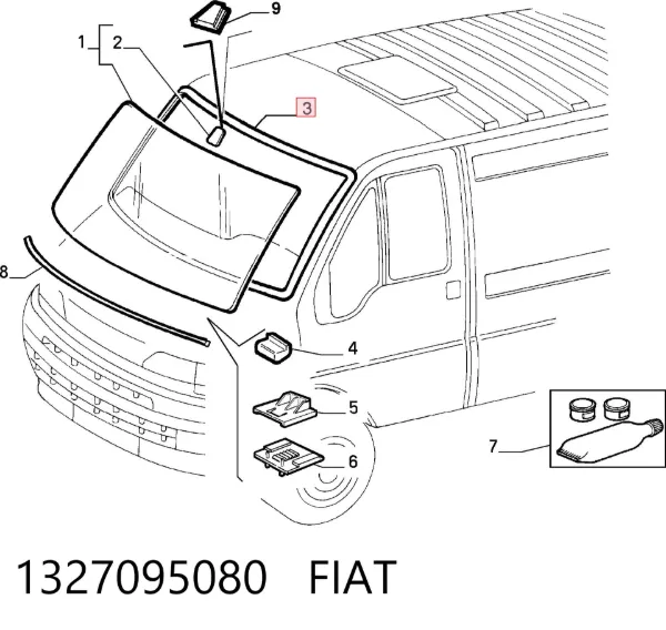 Uszczelka szyby przedniej Peugeot Boxer I