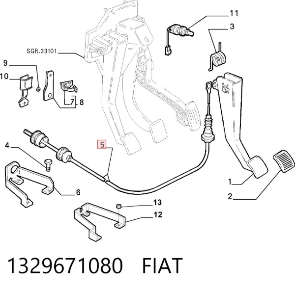 Linka sprzęgła 1329671080 Fiat/Alfa/Lancia