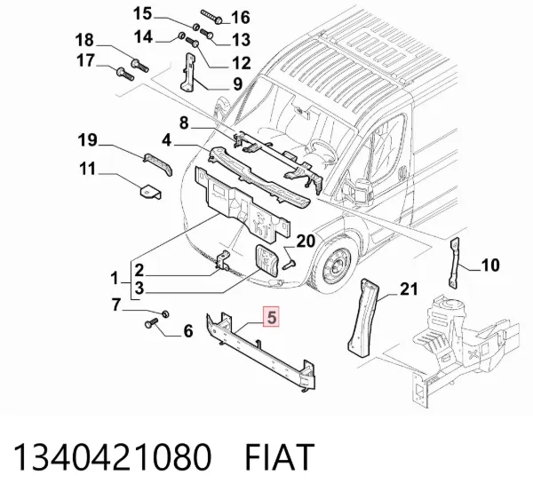 Wzmocnienie zderzaka przedniego 1340421080 Fiat/Alfa/Lancia