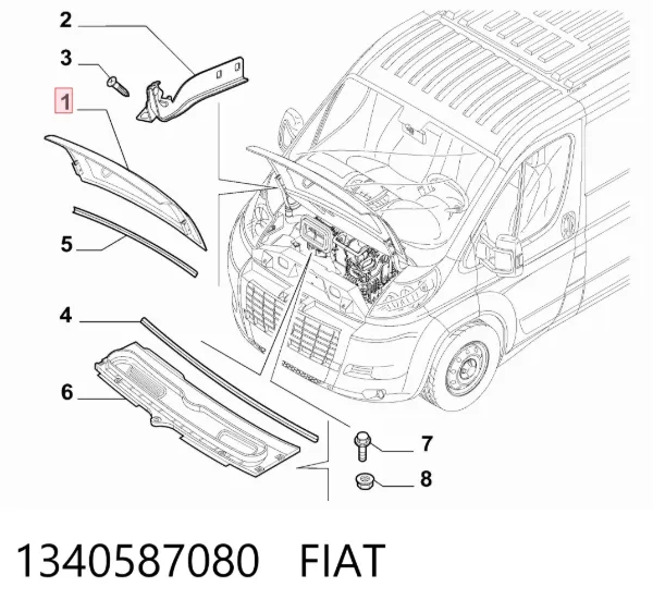Maska silnika 1340587080 Fiat/Alfa/Lancia