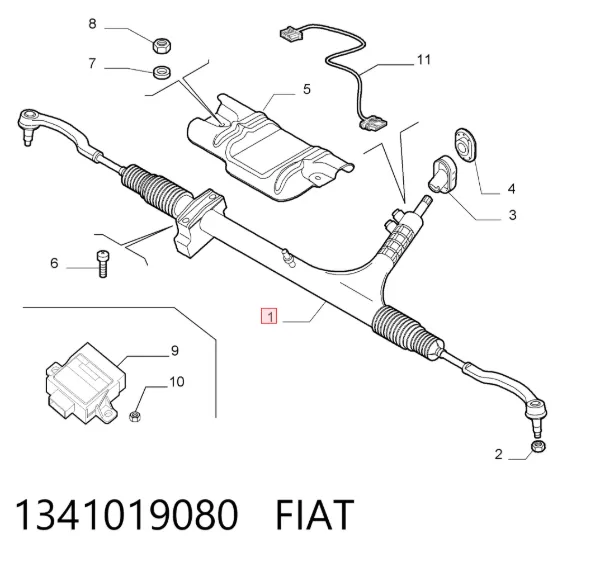 Listwa kierownicza (maglownica) 1341019080 Fiat/Alfa/Lancia