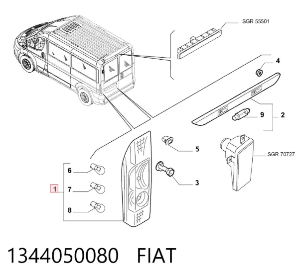 Lampa zespolona tylna lewa 1344050080 Fiat/Alfa/Lancia