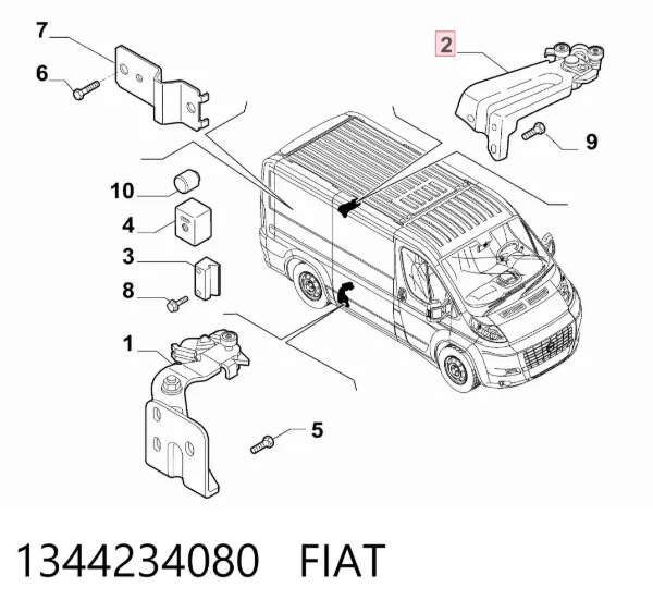 Rolka drzwi bocznych (przesuwnych) prawa górna 1344234080 Fiat/Alfa/Lancia