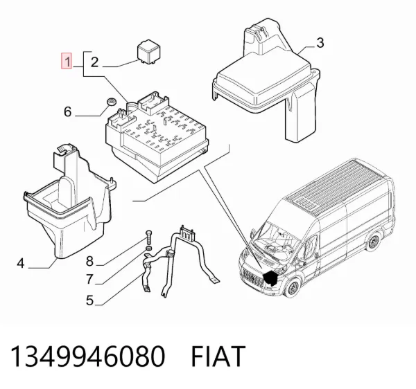 Skrzynka bezpieczników 1349946080 Fiat/Alfa/Lancia