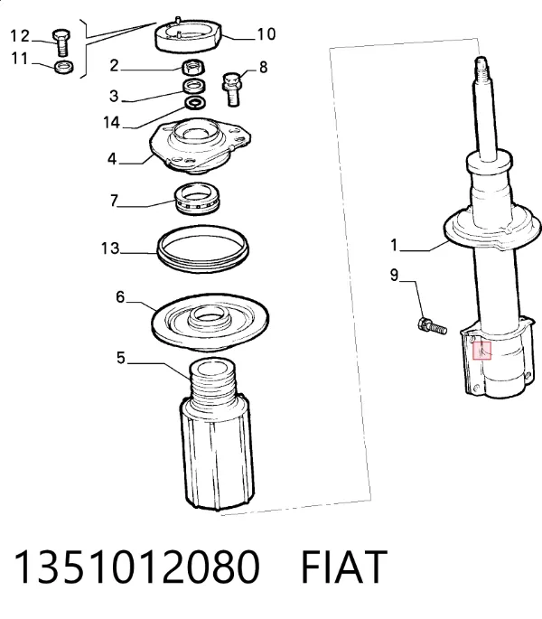 Amortyzator przedni 1351012080 Fiat/Alfa/Lancia