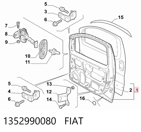 Drzwi przednie lewe Fiat Fiorino 225