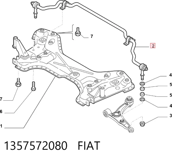 Stabilizator przedni 1357572080 Fiat/Alfa/Lancia