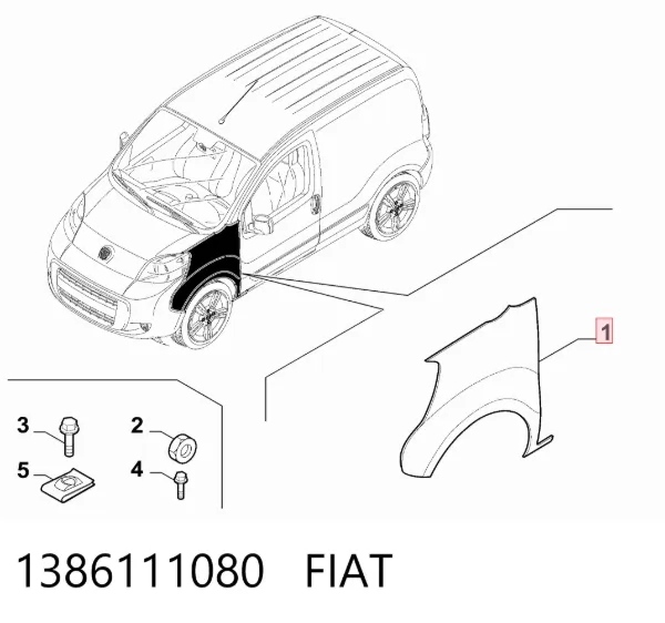 Błotnik przedni lewy 1386111080 Fiat/Alfa/Lancia
