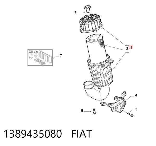 Obudowa filtra powietrza 1389435080 Fiat/Alfa/Lancia
