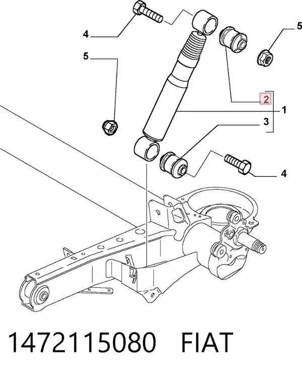 Silentblock amortyzatora tylnego 1472115080 Fiat/Alfa/Lancia