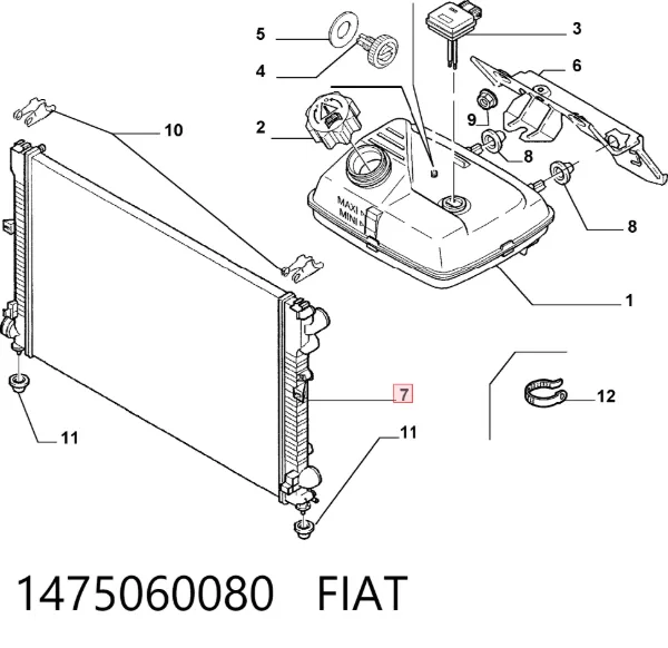Chłodnica silnika 1475060080 Fiat/Alfa/Lancia