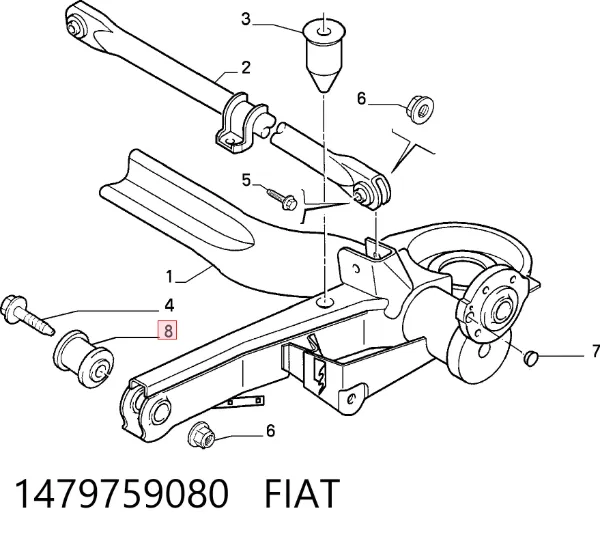 Silentblock tylnej belki 1479759080 Fiat/Alfa/Lancia