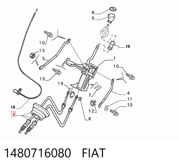 Linka dźwigni zmiany biegów podwójna 1480716080 Fiat/Alfa/Lancia