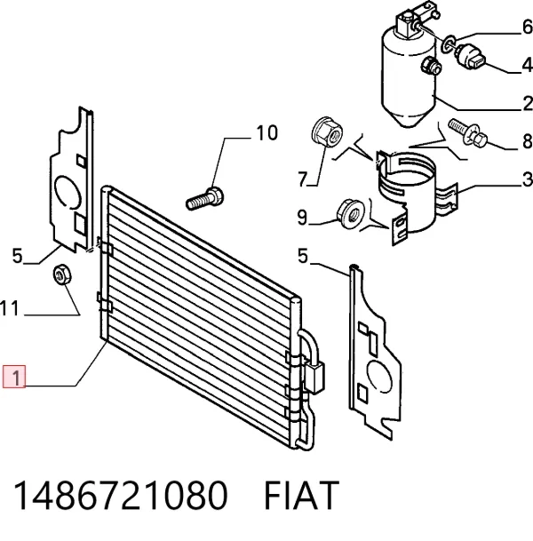 Chłodnica klimatyzacji 1486721080 Fiat/Alfa/Lancia