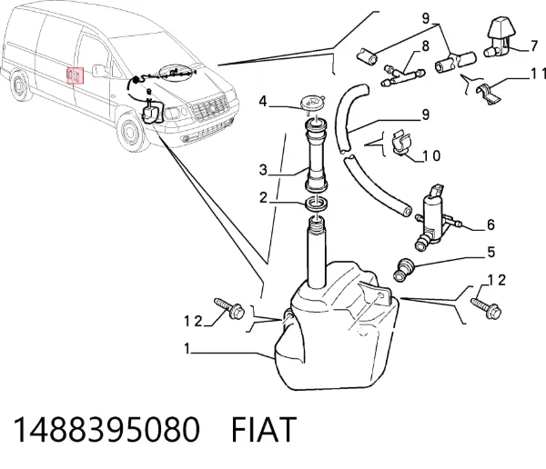 Zbiorniczek spryskiwacza szyb 1488395080 Fiat/Alfa/Lancia