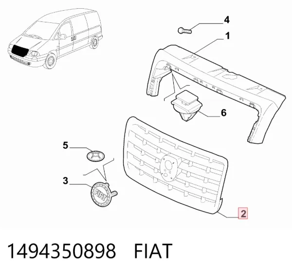 Atrapa chłodnicy Fiat Scudo COMBINATO