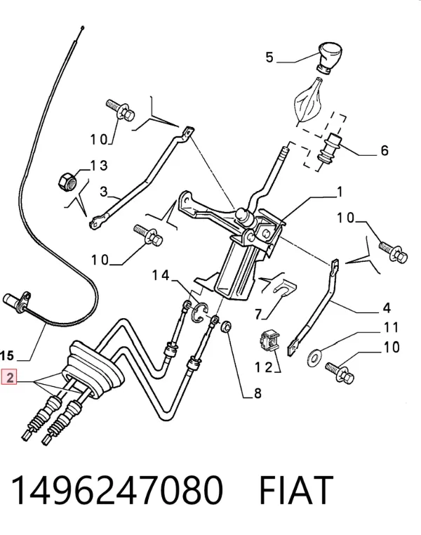 Linka dźwigni zmiany biegów podwójna 1496247080 Fiat/Alfa/Lancia